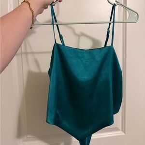 J for Justify Turquoise Satin Top